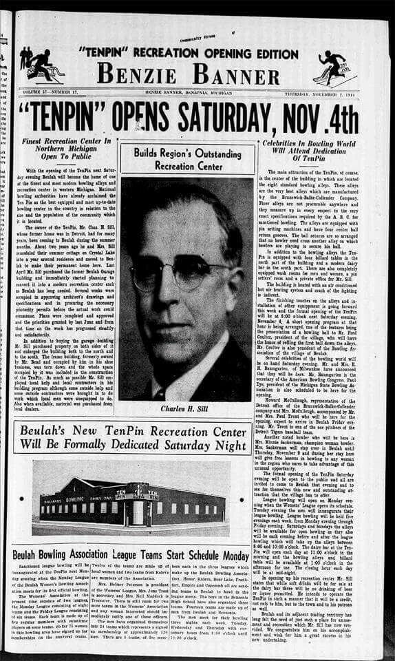Beulah Bowling Center (Tenpin) - 1911 Article On Opening (newer photo)